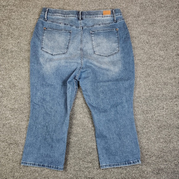 Judy Blue Skinny Fit Capri Jean Women 20W Blue Denim Stretch High Rise Dark Wash - Picture 8 of 8